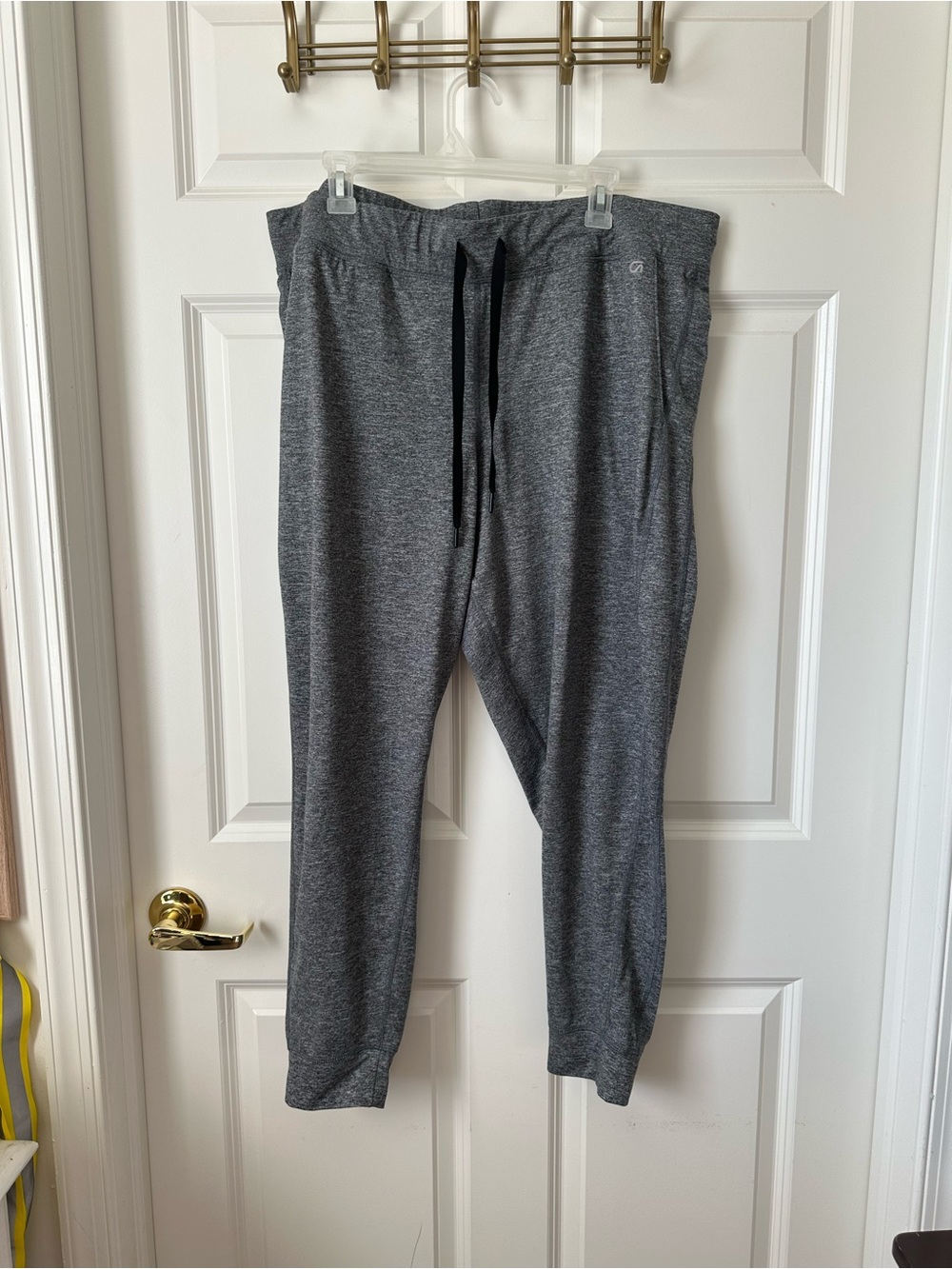 Women's GapFit Brushed Tech Jersey Grey Elastic Waistband Pants Joggers Size XXL